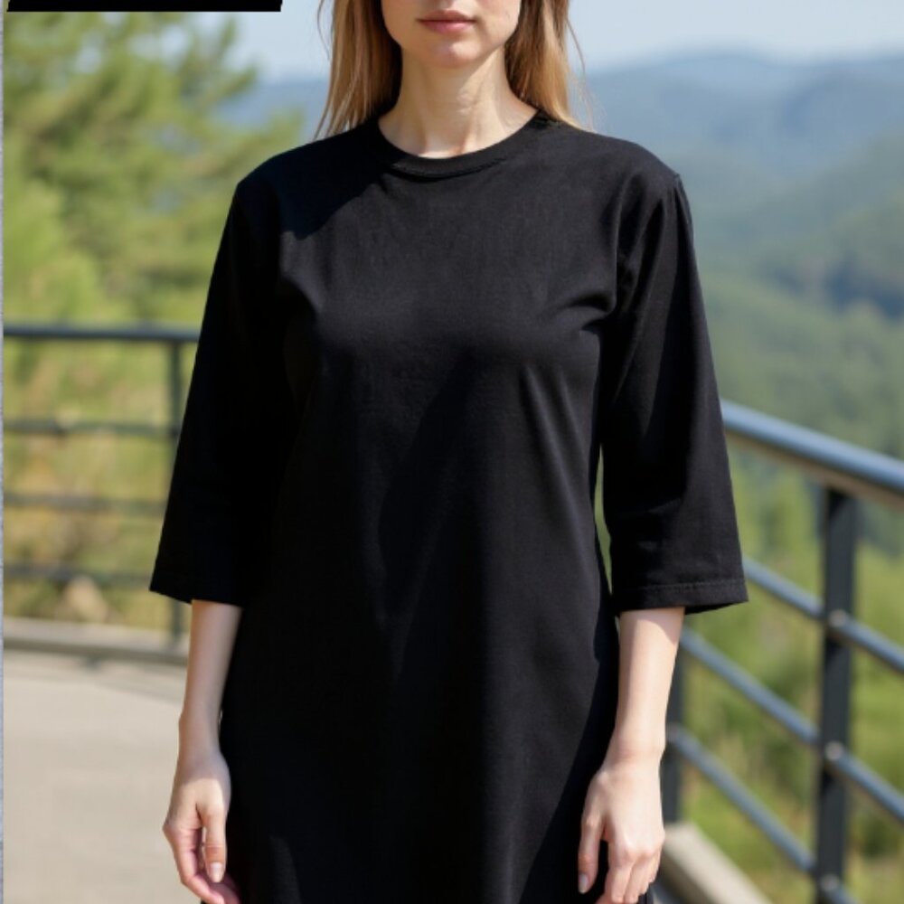 TALBOTS sophisticated sheer sleeve black dress, size 12